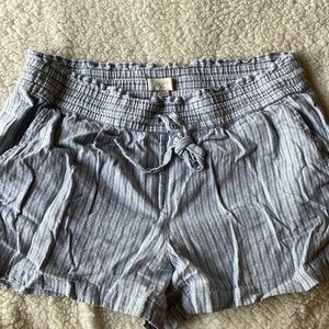 LOFT Women's Blue Striped Shorts